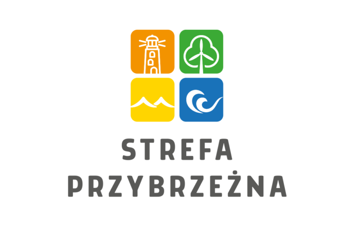 Logo Strefa Przybrzeżna z napisem "Strefa Przybrzeżna"